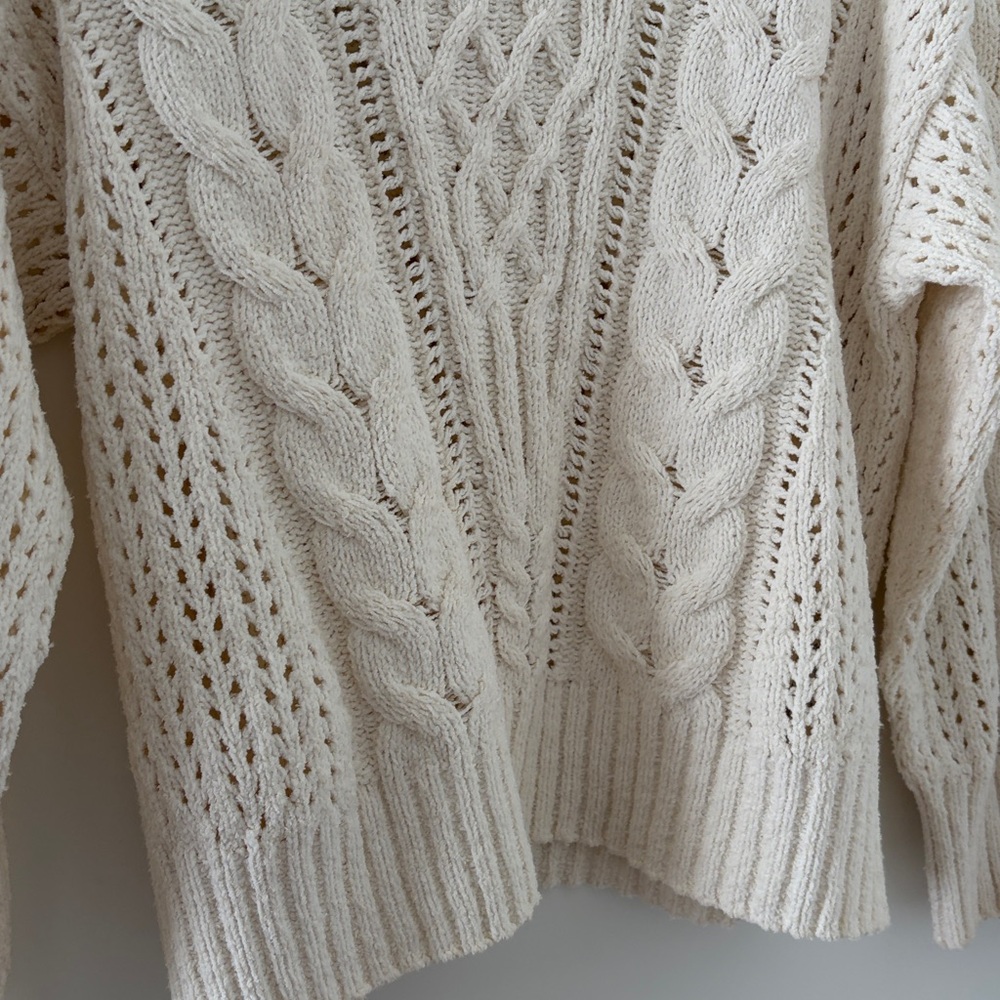 Abercrombie & Fitch Textural Stitch Cable Crew Sweater - Picture 6 of 11